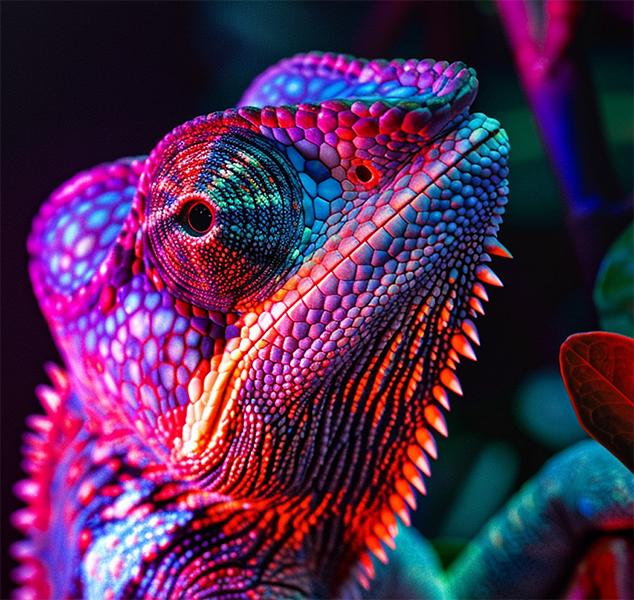 cameleon couleurs néon